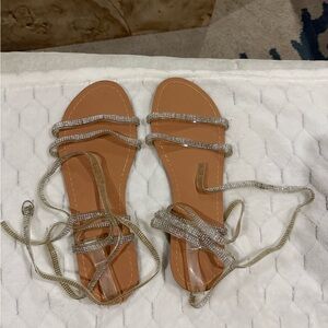 Elegant Rhinestone Strappy Sandals